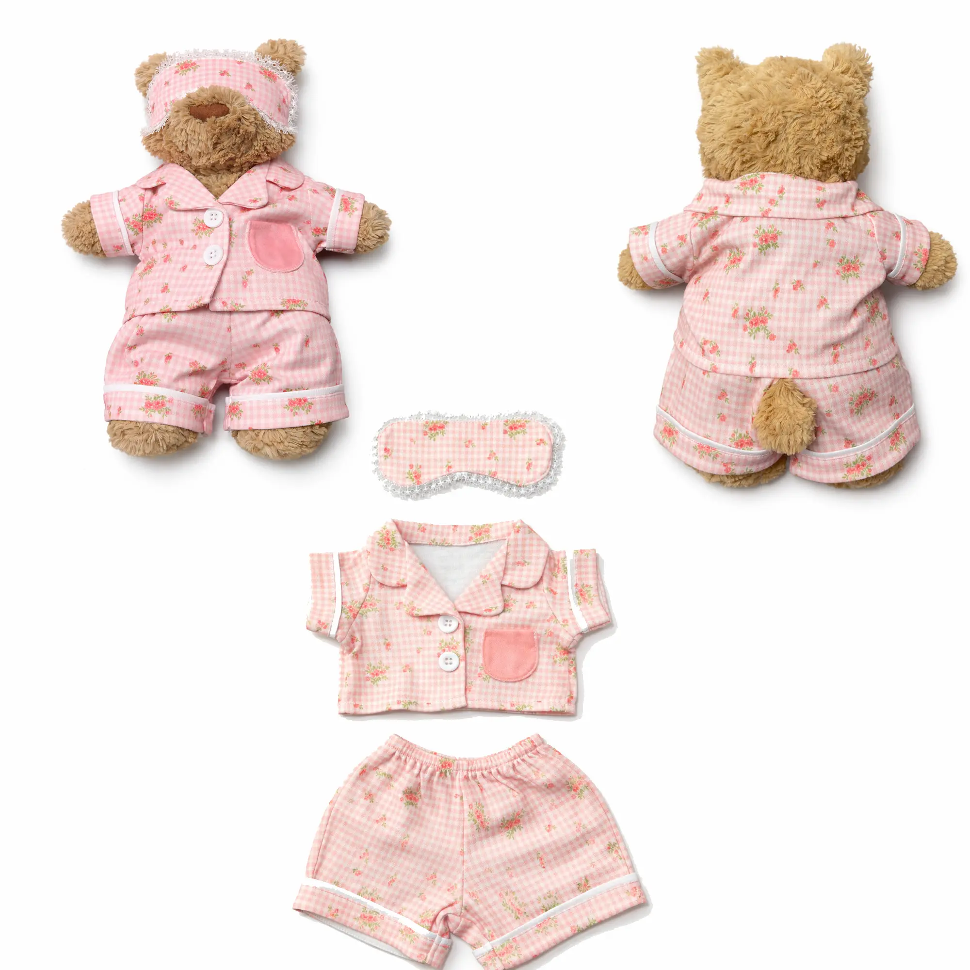 Pajamas Set for Bartholomew jellycat with sleep mask Size M, pajamas & sleep mask, cute pajamas, ( Bear Not Included )
