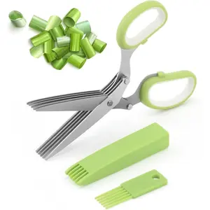 Stainless Steel Kitchen Scissors Set, Multifunctional Vegetable Scissors with Protective Cover & Cleaning Tool, Kitchen Accessories, Heavy Duty Scissor
