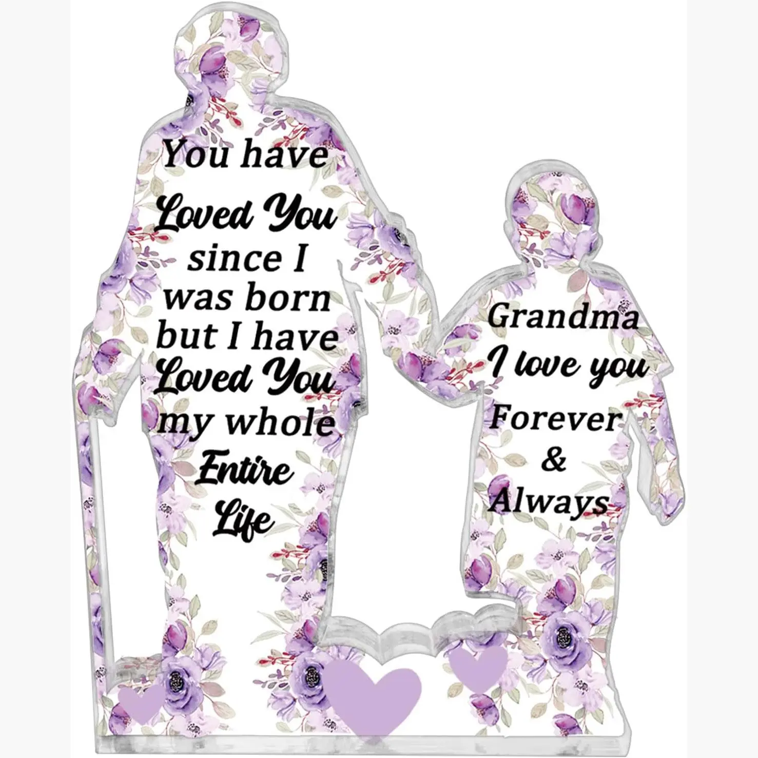 Grandma Gift, Engraved Acrylic Puzzle Piece, Adorable Grandma Presents for Birthday, Christmas, Thanksgiving, Elegant Decorative Heart Plaque with Lovely Quote, Signs, Home Decor Gifts, Home Decor Accessories