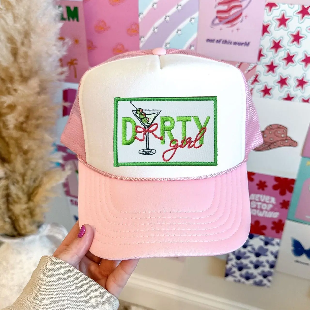 Dirty Girl Martini Embroidered HAT Patch