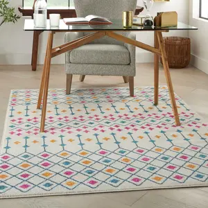 Nourison Passion Diamond Geometric Bohemian Indoor Rug, Global Style, Energetic Design, Great for Busy Households & Bedrooms
