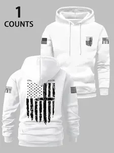 TikTok Trending Christian & American Flag-Themed Hoodie, White Style, Fitted, with 'One Nation Under God' Graphic Print, Perfect for Black Friday & Cyber Monday Deals, Ideal for Faith-Inspired Outfits and Christmas Gift Ideas