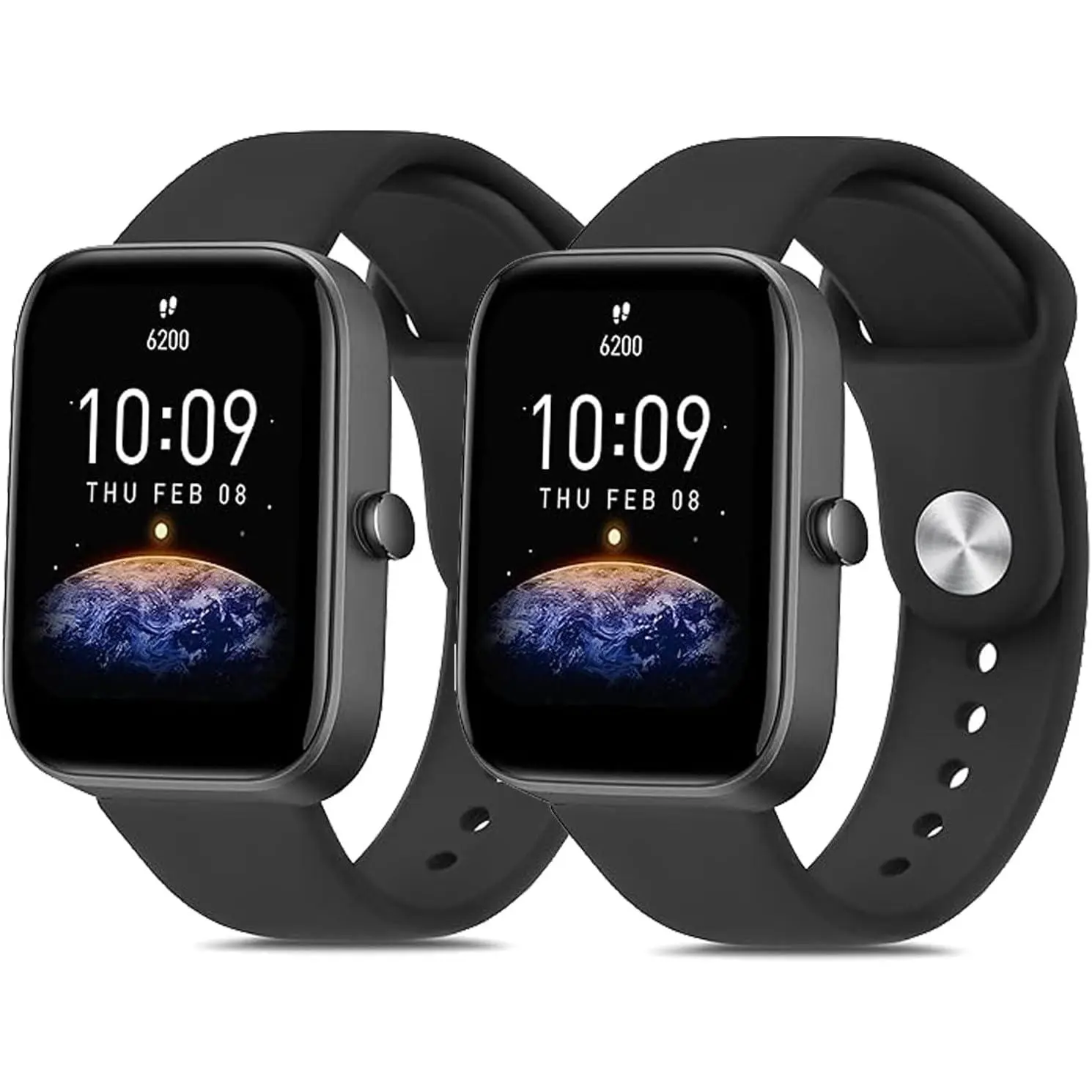 2 Pack Soft  Bands Compatible with Amazfit Bip 3 Pro Watch Band, Adjustable Replacement  Loop Straps for Amazfit /Gts 4 Mini/Gtr Mini/Bip 3 Smartwatch