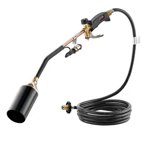【fathersdaygift】VEVOR Propane Torch Weed BurnerHigh Output 1,800,000 BTU with 10 ft HoseHeavy Duty Blow Torch with Adjustable Flame & Turbo Trigger Push Button Auto IgniterFlamethrower for Garden Ice Snow Road