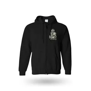 Bones Coffee Company | Classic Logo Zip-Up Hoodie Black Unisex 50/50 Cotton Poly Blend