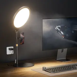 (Valentine's Deal) Weilisi 10.5" Ring Light with Stand, Full-Screen Selfie Ring Light for Desk with Phone Holder, Adjustable Laptop Light for Video Recording, Zoom Lighting for Computer, Meeting, Live Streaming, Podcast