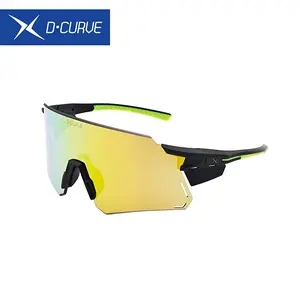 D·Curve Sports Glasses, Blue Light Blocking, UV Ray Resistance, Ideal for Cycling, Running, Pickleball, Frontier Model