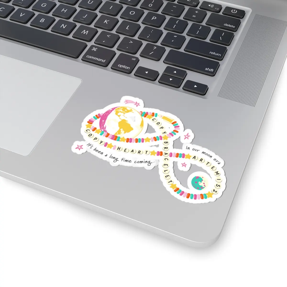 Copy Heart, Copy Bracelet, Copy Moon Joy Quote Sticker, Artemis II NASA Mission Sticker