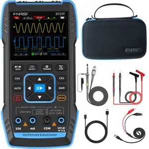 FNIRSI 2C53T 50MHz Upgraded Handheld Oscilloscope 250MS S Sampling Rate 3 In 1 Digital Oscilloscope Multimeter DDS Signal Generator 19999 Counters Test Voltage Current Capacitance Resistance and Diodes fathersdaygift