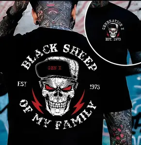 Black Sheep Of Family Gen X Custom Year Badass Generation Unisex T-Shirt, Gen X FAFOT-100% Cotton, Custom Classic Shirt, For Men, For Women