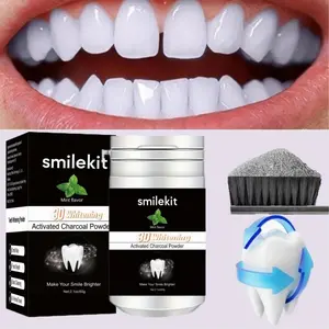 3D Bamboo Charcoal Tooth Powder Mint Flavor for Teeth Whitening, Deep Clean and Fresh Breath 60g, Daily Oral Care Powder