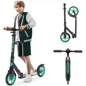 Kick Scooter for Ages 6+,Kid, Teens & Adults. Max Load 240 LBS. Foldable, Lightweight, 8IN Big Wheels for Kids, Teen and Adults, 4 Adjustable Levels. Bearing ABEC9