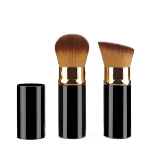 Portable Retractable Blush & Contour Brush |   Aluminum Tube with Travel Cap |   On-the-Go Makeup Tool