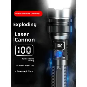 2026 Strong Rechargeable Waterproof Flash Lights, Emergency Lighting with Red&Blue Alarm Lights, Portable Camping Gadget for Night Security, Fishing