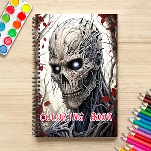 1pc Halloween Coloring Book Gothic Dark Style Coloring Book Stress Relief & Relaxation 30 Unique Designs 8.3x5.5 inches Perfect Gift for Christmas, Halloween & Thanksgiving Water Coloring Books