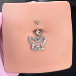 Hollow Butterfly Belly Ring (8mm-16mm Custom bar length)