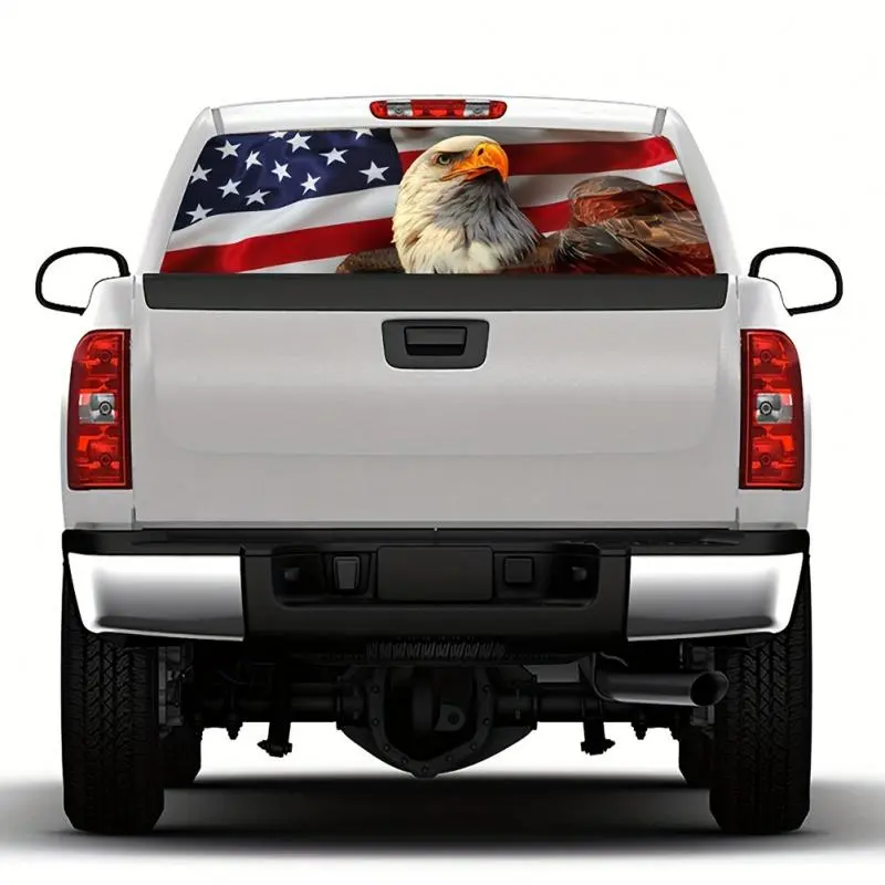 Flag Pattern Car Rear Window Sticker, Durable PVC Car Rear Window Decal, Car Exterior Decoration Accessories for SUV & Truck, Car Decorative Sticker, Truck Decals, Car Stickers, Decal for cars, Car Vehicle Decoration, Decal For Trucks