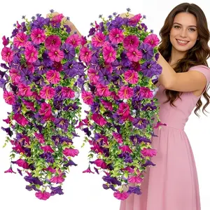 2 Piece Artificial Flower Set, Mixed Color Trumpet Flowers, Artificial Fake Flowers, Ideal for Home Decor, Weddings, Parties, Gardens, DIY Projects