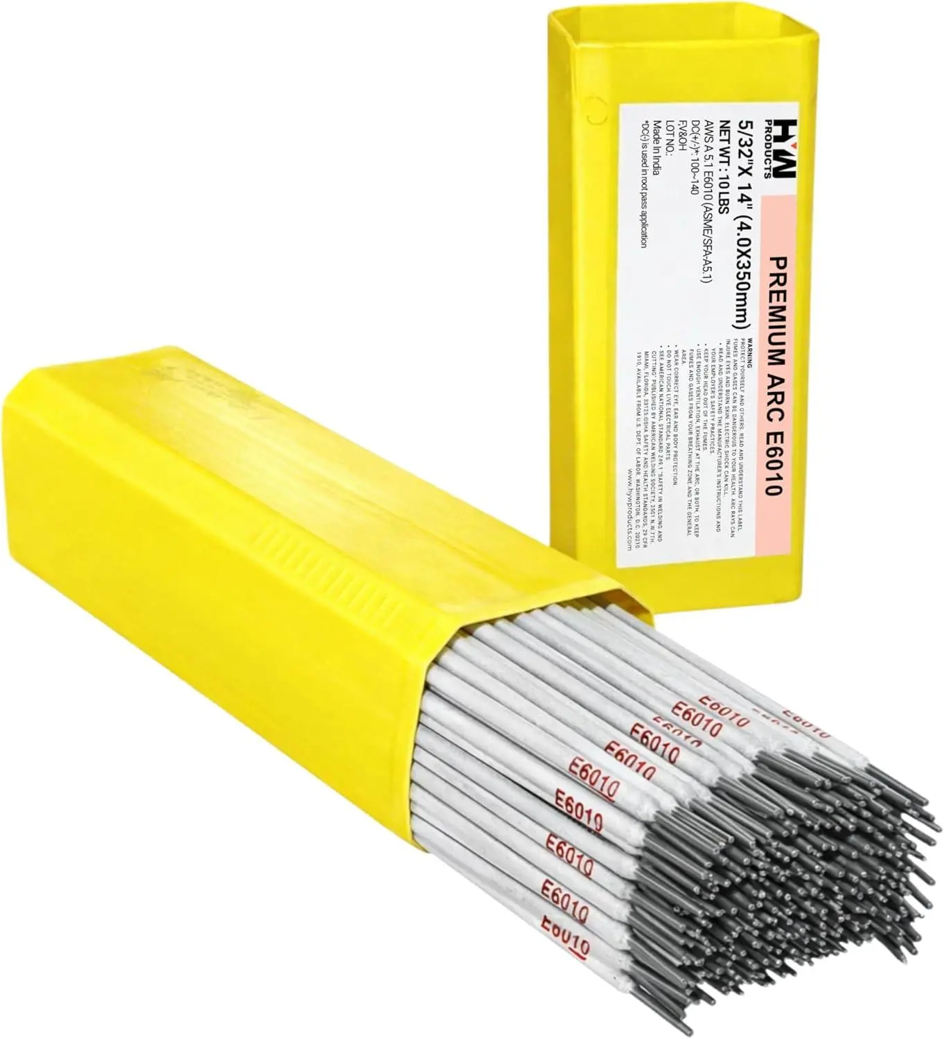 E6010 Premium Arc Stick Electrodes, 5/32in, 14in Welding Rods, 10-lb Box, Welding Accessories for Parts Repair