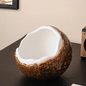 Coconut Ceramic Storage Organizer, Entryway Key Holder, Living Room Desk Accessories, Home Decor Storage Box, High-End Entrance Tableware, Desktop Storage Box