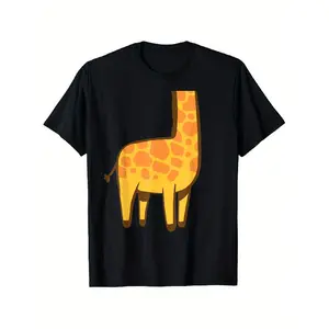 Giraffe Costume T-Shirt, Loose style new unisex short-sleeved T-shirt, casual and comfortable, 100%cotton, S-XXXL