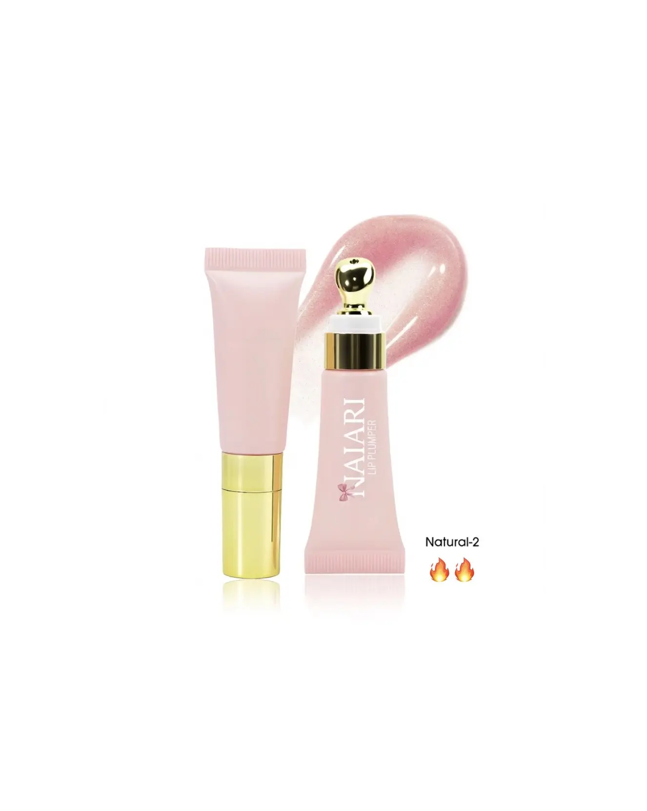 Lip plumper (Natural 2) Vegan instant moisturizing lip plumper squeeze tube
