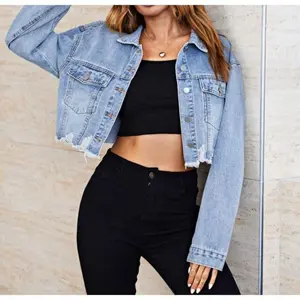 Women's denim jacket autumn 2025 fashion zipper pocket design casual lapel long sleeved daily jacket jacket
