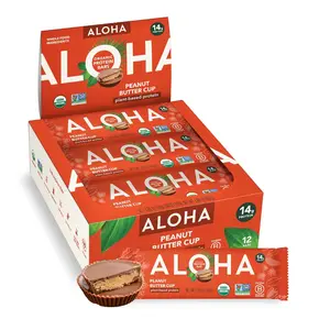 ALOHA Protein Bars – Vegan, Low Sugar, Gluten Free, Low Carb 12 Count, Peanut Butter Cup