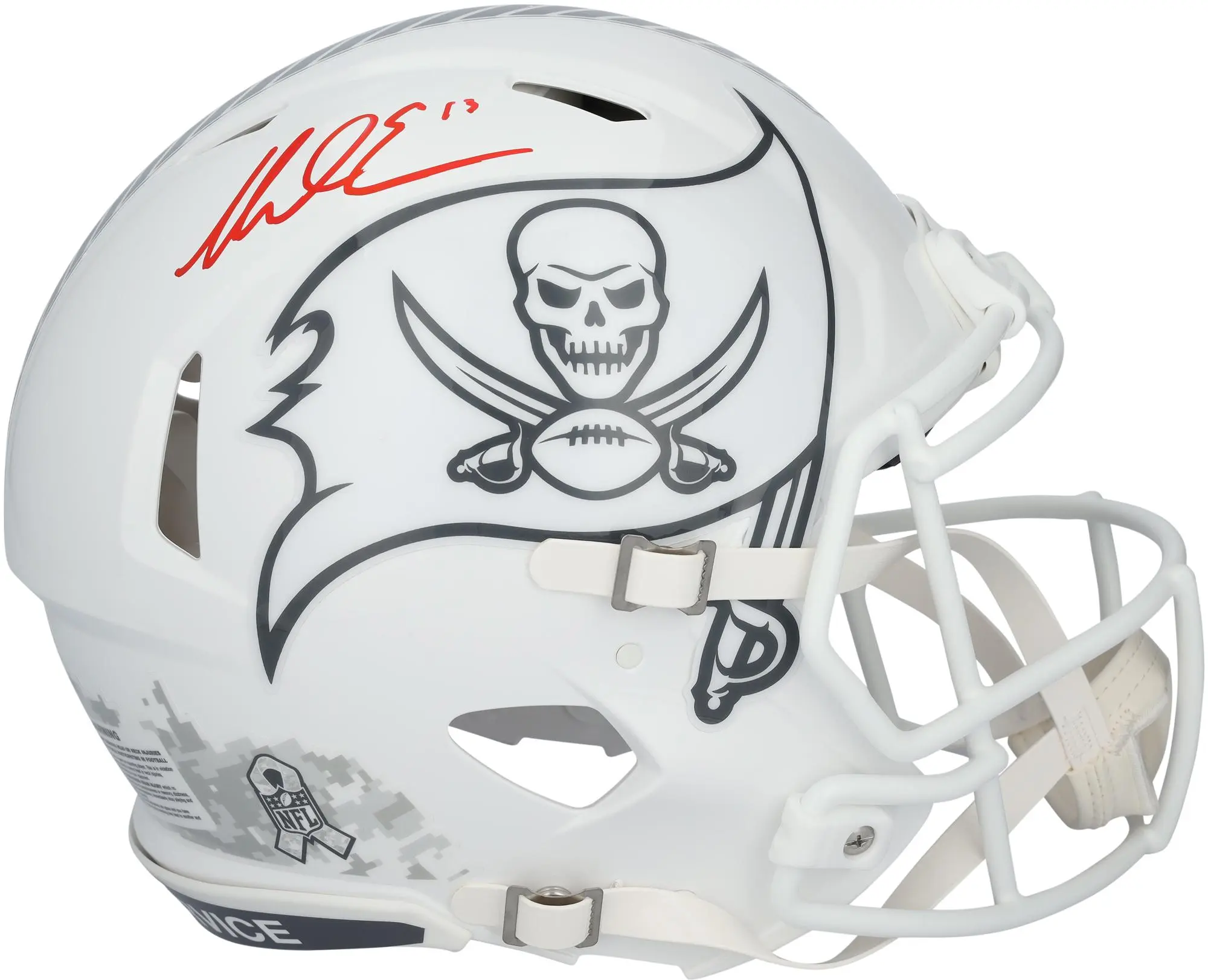 Mike Evans Tampa Bay Buccaneers Autographed Riddell 2024 Salute to Service Authentic Helmet - Fanatics Authentic Certified