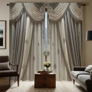 Valentine Series Satin Curtains Set, Lightweight Luxury Style, Polyester Fabric, Digital Print, Home Decor for Kitchen Living Room Bedroom, Home Decoration Curtain