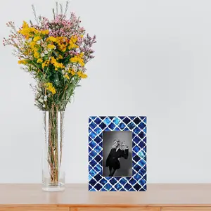 Picture Frames Moroccan Pattern Blue & White 4x6 Inch