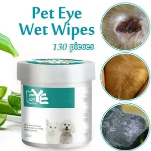 Pet Tear Stain Cleaning Wipes, Gentle Eye Cleaner for Dogs and Cats, Low Allergenicity, Anti-Inflammatory, No Rinse Eyecare Wipes