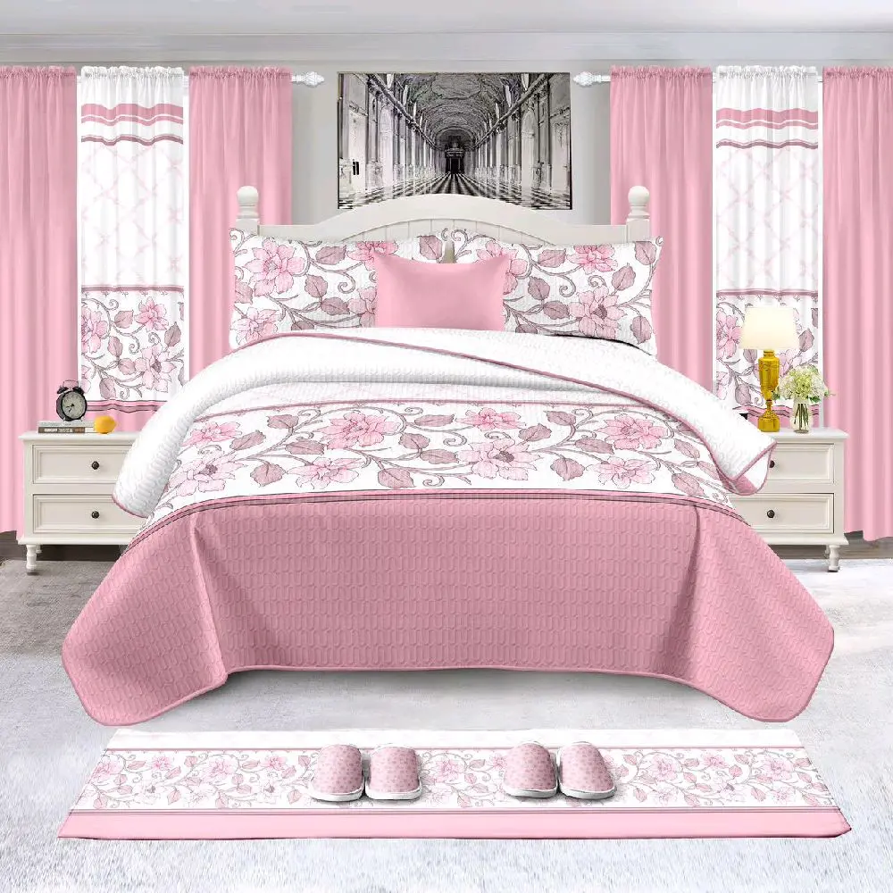 15 Pieces Comforter Set with Curtains & Decorative Pillows – Complete Bedroom Set