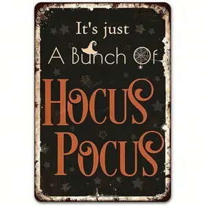 Aluminum Hocus Pocus Vintage Halloween Metal Wall Decor for Home Porch Farmhouse Bar Party Aluminum Sign