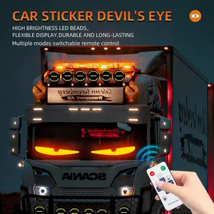 Large Size Colorful Eye Lamp Soft Screen for Car Windows,Large Programmable Flexible LED Screen,DIY Dynamic LED Big Eye Lights for Windshield with APP Control, Suitable for Trunk, Shop, Ship, Car