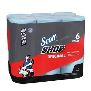 Scott 75180 - Original Shop Towels - Soft, Strong & Highly Absorbent 55 Towels/Roll - 6 pack - 10"x13" for Automotive & Workshop Use
