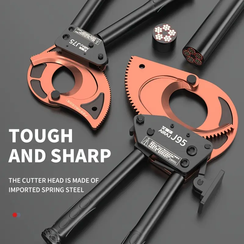 1pc Heavy-Duty Ratchet Cable Cutter, Hardware Hand Tool for Cutting Aluminum and Copper Cables, Cable Cutters