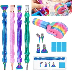 DIY Diamond Painting Sand Pen Set, Diamond Art Tools, Stainless Steel Drill Bit Roller Tool Kit, Includes Storage Box, Craft Accessories