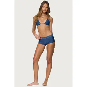 Agnes Denim Printed Boyshort Bikini Bottom Agnes Denim Printed Boyshort Bikini Bottom