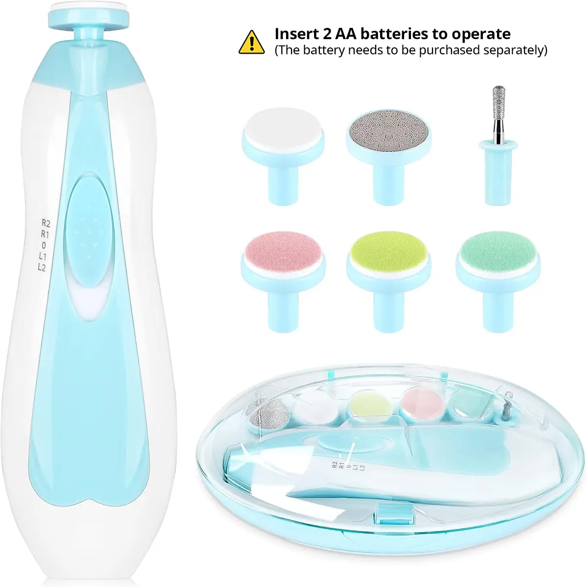 Cochildor Ergonomic ABS Baby Nail Trimmer Kit for Newborns & Toddlers, Electronic Nail File with Adjustable Speeds and LED Lights, Nails Kit Set sohochic