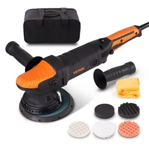 VEVOR Buffer Polisher, 6-Inch Random Orbital Polisher for Car Detailing, 6 Variable Speed 1900-4600RPM Dual Action Polisher Waxer Kit, with Detachable Handle for Car, Boat, Polishing, WaxingVEVOR Super Brand Day