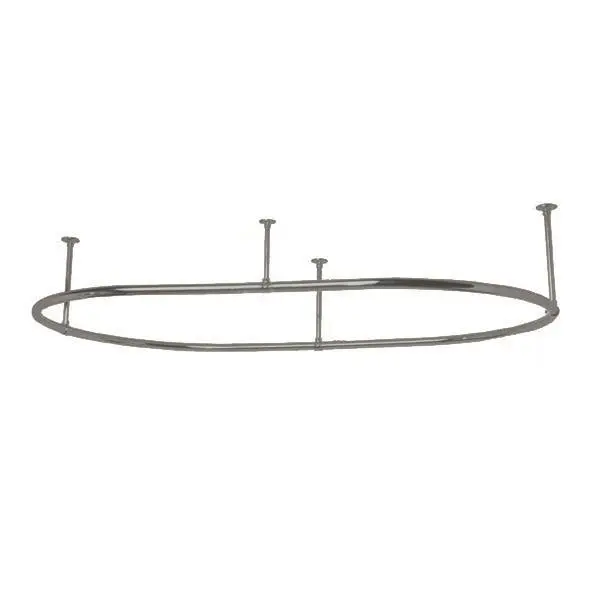 Brushed Nickel Hardware Oval Clawfoot Tub Shower Enclosure - 30 x 54 Inch