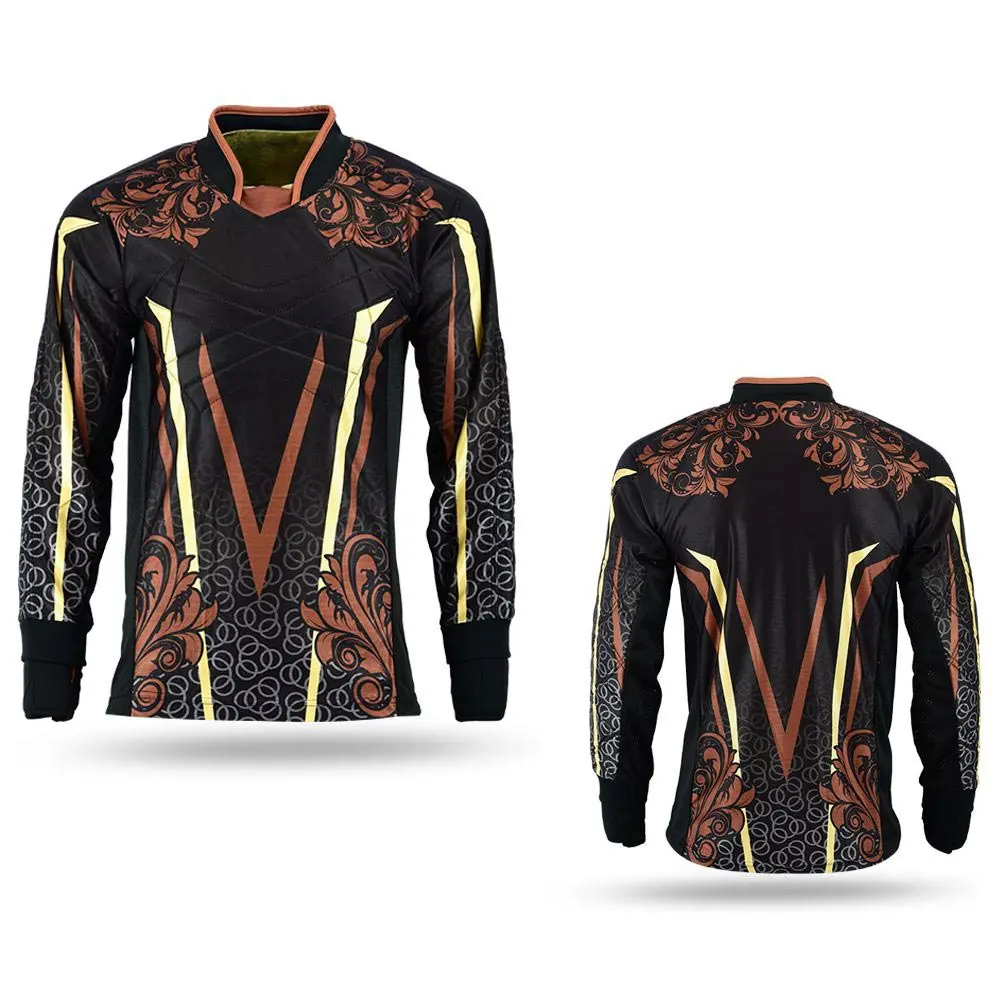 Galaxy High Quality Paintball Long Sleeve Padded Lightweight Jersey Black/Brown - 1145