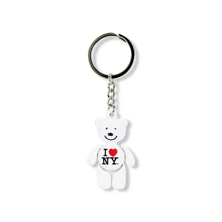 4D "I love NY" Teddy Bear Keychain W/ Mobile Limbs (8 Colors)