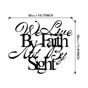FAITH Metallic Inspirational Wall Decoration, 36x30cm Christian Wall Art with Faith Message, Bible Verses, Religious Symbols, Home & Church Ornaments outdoorfun