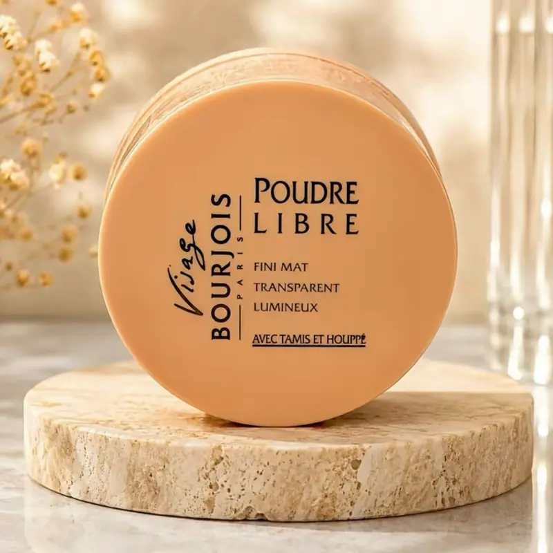 Bourjois Transparent Lumineux Radiant Mat Finish Cosmetic Loose Powder Makeup with Tapis et Houpp