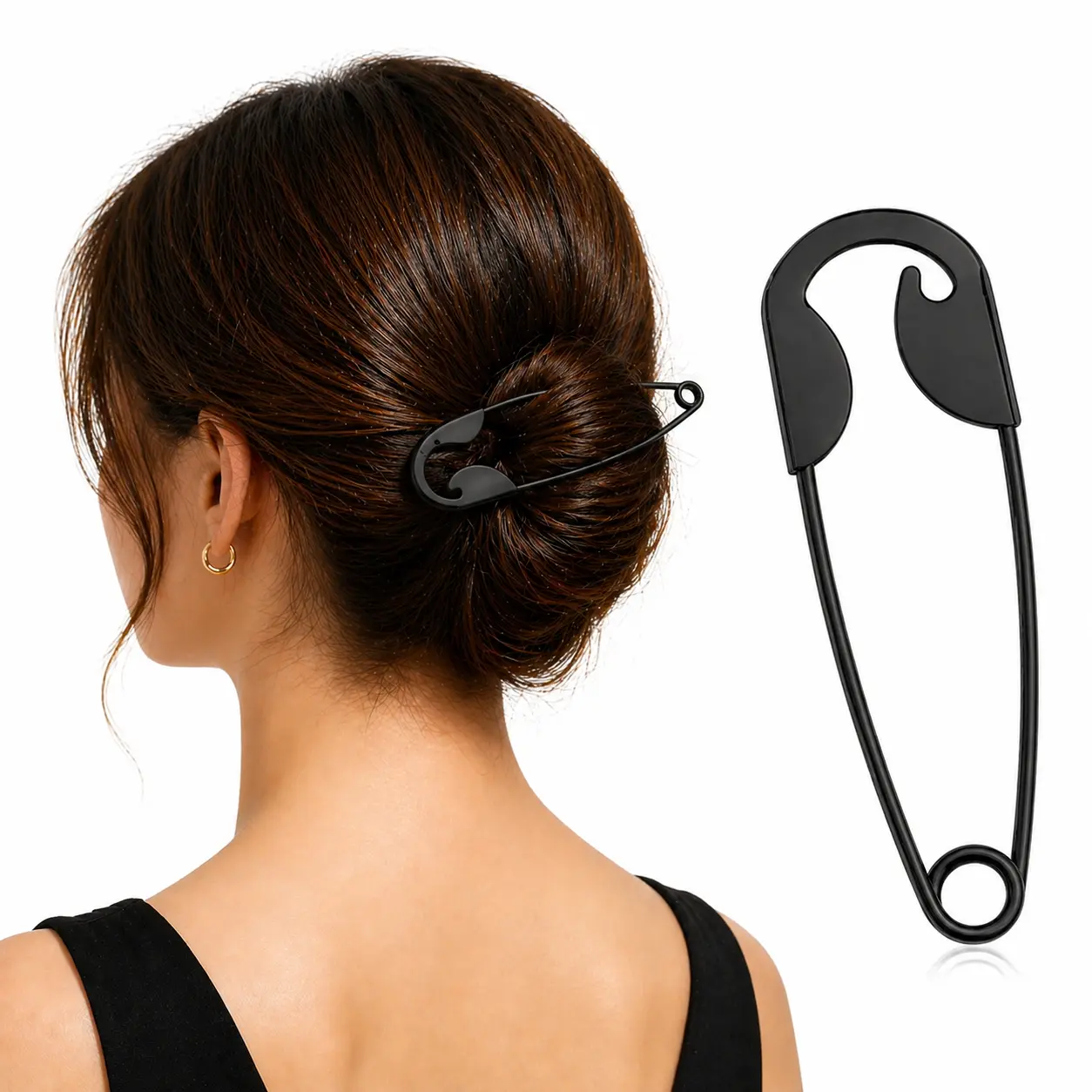 Mega Safety Pin Hair Kit, Mega Hold Hair Clip Large, Giant Safety Pin Hair Clip, Metal Hair for All Hair Types Perfect for Everyday Use or Special Occasions