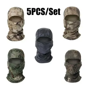 5PCS Camouflage Balaclava Face Mask – Windproof & UV Protection Neck Gaiter for Motorcycle, Fishing & Hiking Tactical Outdoor