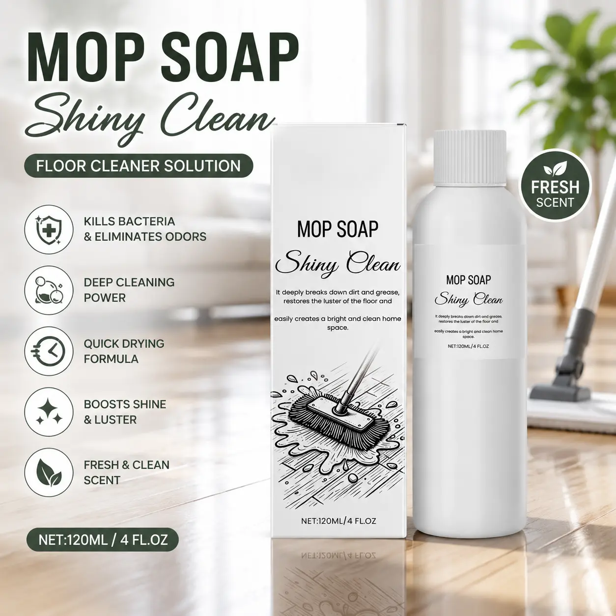 Cleansing Mousse Floor Cleaner - Household All-Purpose Solution for Hardwood & Tile Surfaces, Effective Stain Remover for Daily Care & Restoration