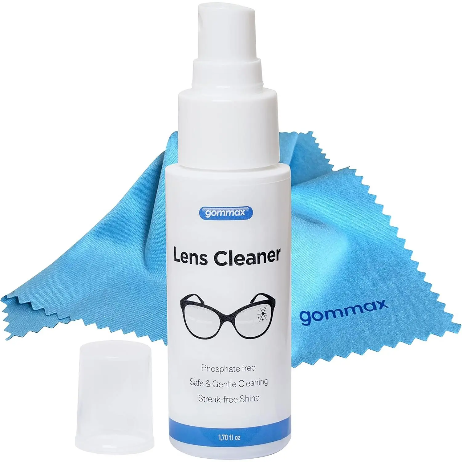 Lens Cleaner Kit with Glasses Cleaning Cloth, Eyeglass Cleaner Spray, Safe for Coated Lenses, 1.7 fl oz Sunglasses Cleaning Solution